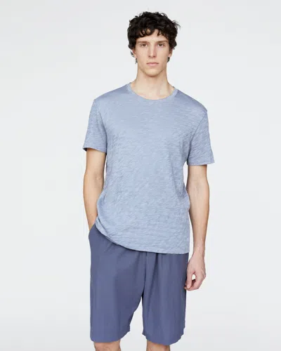 Atm Anthony Thomas Melillo Men's Slub Jersey Crew Neck T-shirt In Blue