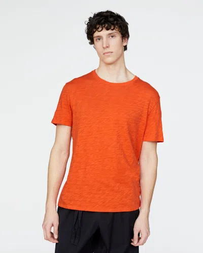 Atm Anthony Thomas Melillo Men's Slub Jersey Crew Neck T-shirt In Orange