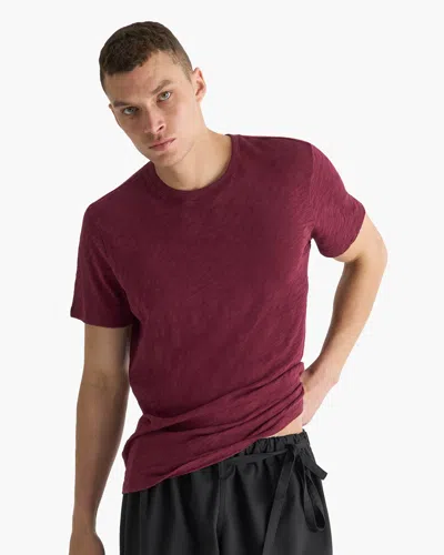 Atm Anthony Thomas Melillo Men's Slub Jersey Crew Neck T-shirt In Burgundy
