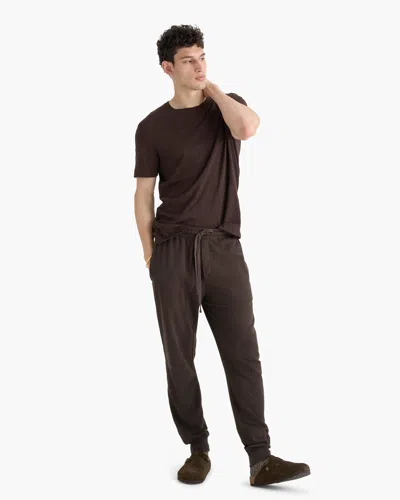 Atm Anthony Thomas Melillo Men's Slub Jersey Crew Neck T-shirt In Brown