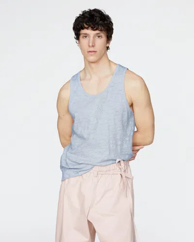 Atm Anthony Thomas Melillo Men's Slub Jersey Destroyed Tank Top In White