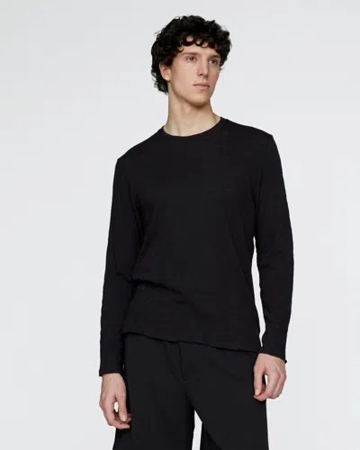 Atm Anthony Thomas Melillo Men's Slub Jersey Long Sleeve Destroyed Wash T-shirt In Black