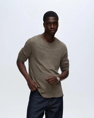 Atm Anthony Thomas Melillo Men's Slub Jersey Long Sleeve Destroyed Wash T-shirt In Gray