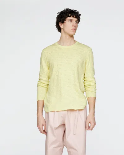 Atm Anthony Thomas Melillo Men's Slub Jersey Long Sleeve Destroyed Wash T-shirt In Yellow