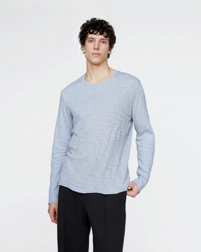 Atm Anthony Thomas Melillo Men's Slub Jersey Long Sleeve Destroyed Wash T-shirt In Blue