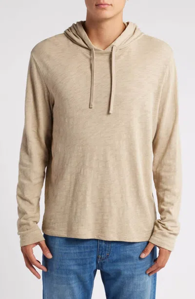 Atm Anthony Thomas Melillo Men's Slub Jersey Long Sleeve Hoodie In Rye In Beige