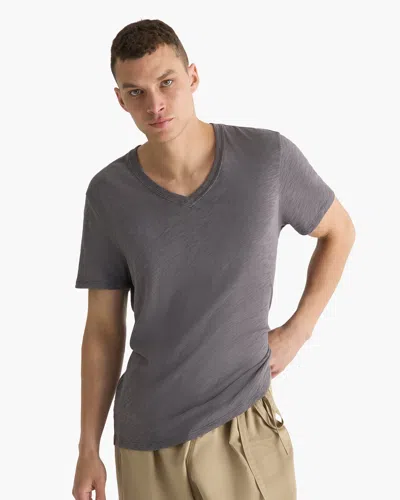 Atm Anthony Thomas Melillo Men's Slub Jersey V-neck T-shirt In Gray