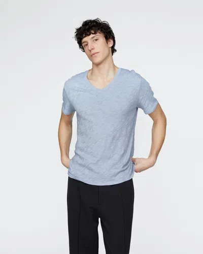 Atm Anthony Thomas Melillo Men's Slub Jersey V-neck T-shirt In Blue