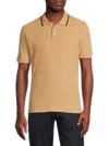 Atm Anthony Thomas Melillo Pique With Chroma Wash Short Sleeve Polo In Desert Tan