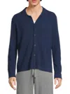 Atm Anthony Thomas Melillo Men's Sw-merino Wool Cotton Cashmere Blend Cardigan In Blue