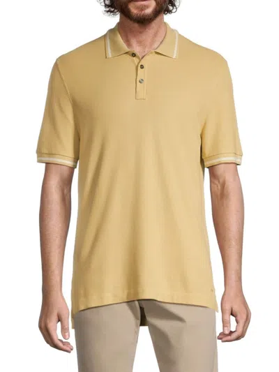 Atm Anthony Thomas Melillo Men's Tipped Pique Polo In Sunflower