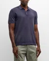 Atm Anthony Thomas Melillo Pique With Wash Short Sleeve Polo In Midnight