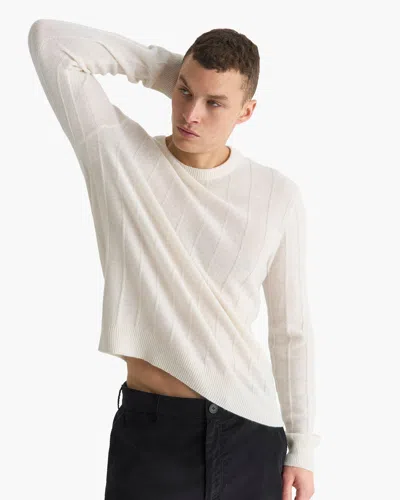 Atm Anthony Thomas Melillo Men's Wide Rib Cashmere Crew Neck Sweater In Neutral