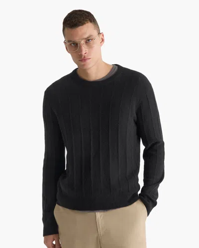 Atm Anthony Thomas Melillo Men's Wide Rib Cashmere Crew Neck Sweater In Black