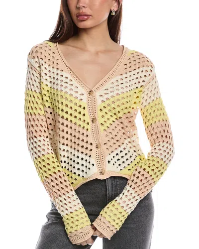 Atm Anthony Thomas Melillo Mercerized Cotton Cord Cardigan In Lemon Chiffon Combo