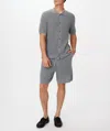 Atm Anthony Thomas Melillo Merino Cotton Cashmere Blend Waffle Short In Heather Grey In Heather Grey