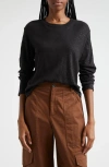 Atm Anthony Thomas Melillo Metallic Long Sleeve Tee In Black/black