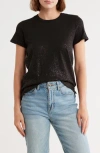 Atm Anthony Thomas Melillo Metallic Slub Cotton Jersey T-shirt In Black/black