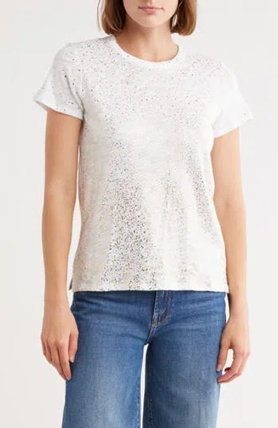 Atm Anthony Thomas Melillo Metallic Slub Cotton Jersey T-shirt In White/gold