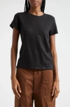 Atm Anthony Thomas Melillo Metallic Slub Cotton Jersey T-shirt In Black/black