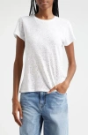 Atm Anthony Thomas Melillo Metallic Slub Jersey Tee In White/gold