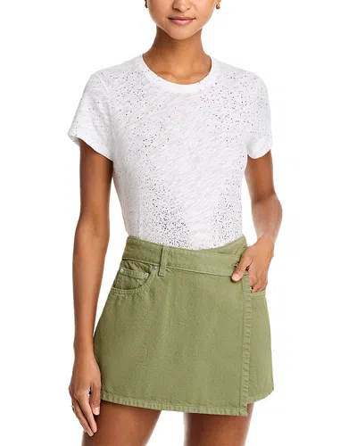 Atm Anthony Thomas Melillo Metallic Slub Jersey Tee In White/gold