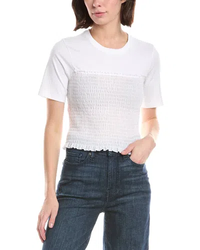 Atm Anthony Thomas Melillo Mixed Media Cropped T-shirt In White