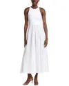 Atm Anthony Thomas Melillo Pima Cotton Mixed Media Sleeveless Maxi Dress In White