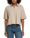 Atm Anthony Thomas Melillo Mixed Media Polo Shirt In Neutral