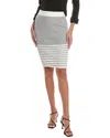 Atm Anthony Thomas Melillo Mixed Silk-blend Pencil Skirt In White
