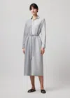 ATM ANTHONY THOMAS MELILLO MIXED STRIPE SHIRTING BELTED SHIRT DRESS