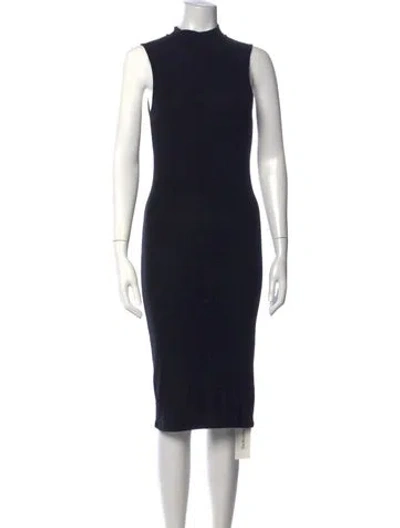 Pre-owned Atm Anthony Thomas Melillo Mock Neck Knee-length Dress In Black