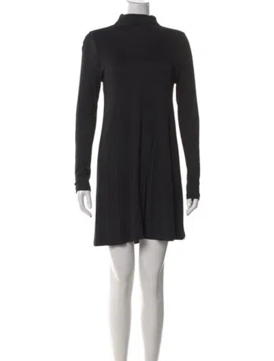 Pre-owned Atm Anthony Thomas Melillo Mock Neck Mini Dress In Black
