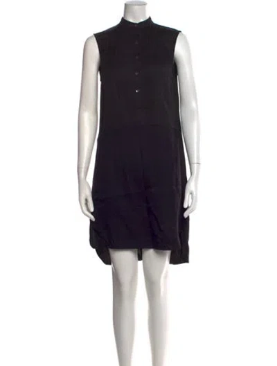 Pre-owned Atm Anthony Thomas Melillo Mock Neck Mini Dress In Black