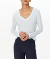Atm Anthony Thomas Melillo Modal Jersey V-neck Top In Pastel Blue