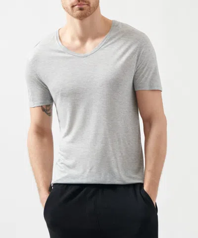 Atm Anthony Thomas Melillo Modal Jersey V-neck T-shirt In Gray