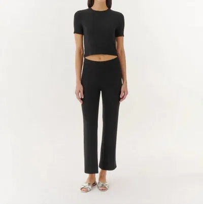 Atm Anthony Thomas Melillo Modal Rib Cropped Kick Flare Pant In Black