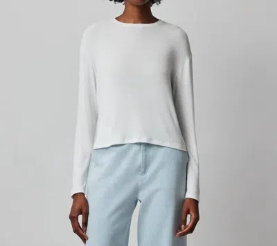 Atm Anthony Thomas Melillo Modal Rib Long Sleeve Boxy Tee In White