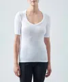Atm Anthony Thomas Melillo Modal Rib Short Sleeve V-neck Tee In White