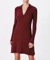 Atm Anthony Thomas Melillo Modal Rib Split Neck Dress In Merlot