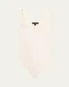 Atm Anthony Thomas Melillo Modal Rib Square Neck Bodysuit In Irish Cream