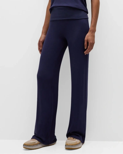 Atm Anthony Thomas Melillo Modal Rib Straight-leg Trousers In Ink