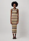 Atm Anthony Thomas Melillo Stripe Rib Tank Dress In Multi Stripe