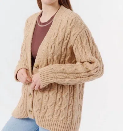 Atm Anthony Thomas Melillo Multicolor Boucle Cable-knit Cardigan In Brown