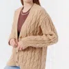 ATM ANTHONY THOMAS MELILLO MULTICOLOR BOUCLE CABLE CARDIGAN IN CLAY