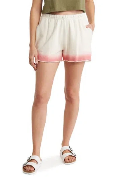 Atm Anthony Thomas Melillo Ombré French Terry Shorts In Vanilla/french Rose Combo