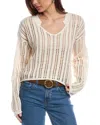 Atm Anthony Thomas Melillo Open Linen-blend Sweater In Beige