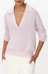 Atm Anthony Thomas Melillo Cashmere Oversized Polo Sweater In Faded Petunia