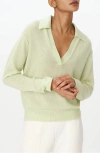 Atm Anthony Thomas Melillo Cashmere Oversized Polo Sweater In Mint Tint