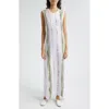 Atm Anthony Thomas Melillo Slub Jersey With Paintstroke Sleeveless Maxi Dress In White/multi